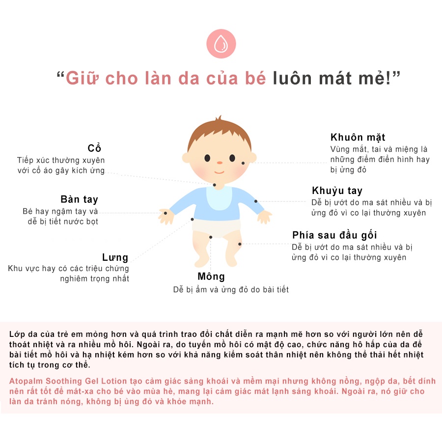 Lotion Làm Dịu Da Cho Bé Atopalm Soothing Gel Lotion 150ml
