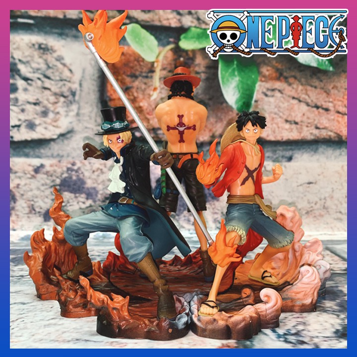 Mô hình bộ 3 One Piece LUFFY, ACE, SABO tại hình siêu ngầu cao 18cm