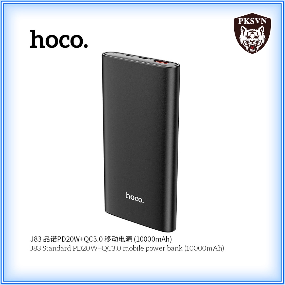 Sạc Dự Phòng Sạc Nhanh PD 20W Chính Hãng Hoco J83 - Pin Dự Phòng 10000mAh Siêu Mỏng Chuẩn QC 3.0, Type C - BH 12 Tháng