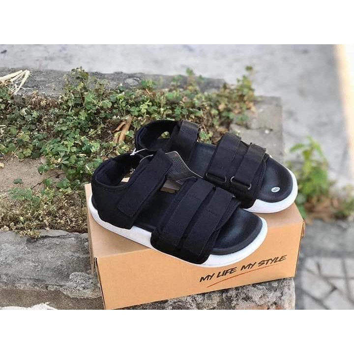 Giày Sandal Vento Nam Nữ - NV 1019 quai vải màu đen