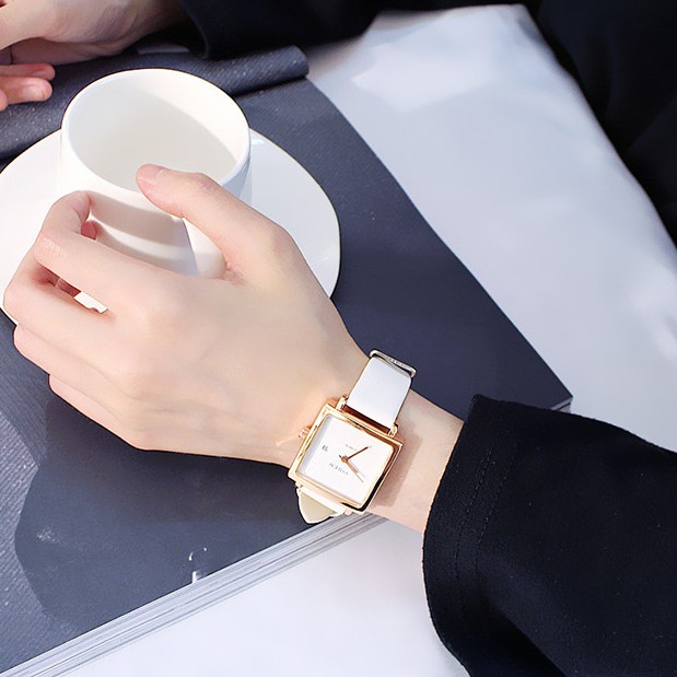 Đồng hồ thời trang nữ VISER dây da, có lịch ngày, mặt vuông tuyệt đẹp | BigBuy360 - bigbuy360.vn