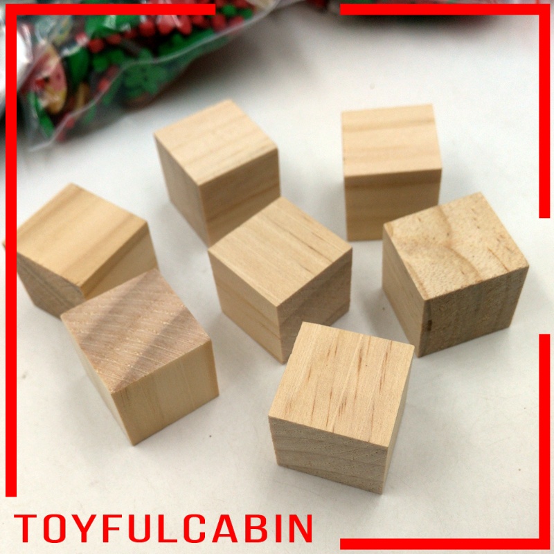 Bộ 20 Khối Gỗ Vuông 20mm Tự Vẽ Đồ Thủ Công