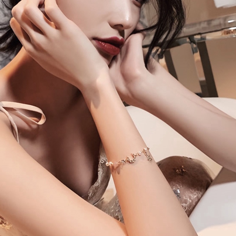 Vòng Tay JP6 Mặt Trăng Và Ngôi Sao Dễ Thương