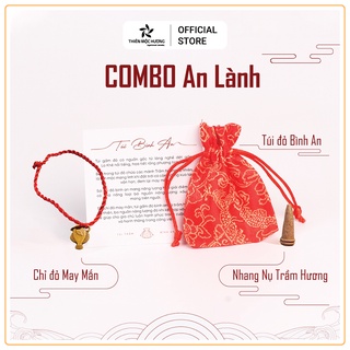 Combo An Lành : Túi trầm Bình An, vòng tay chỉ đỏ may mắn và nhang nụ trầm hương tự nhiên cao cấp - Thiên Mộc Hương