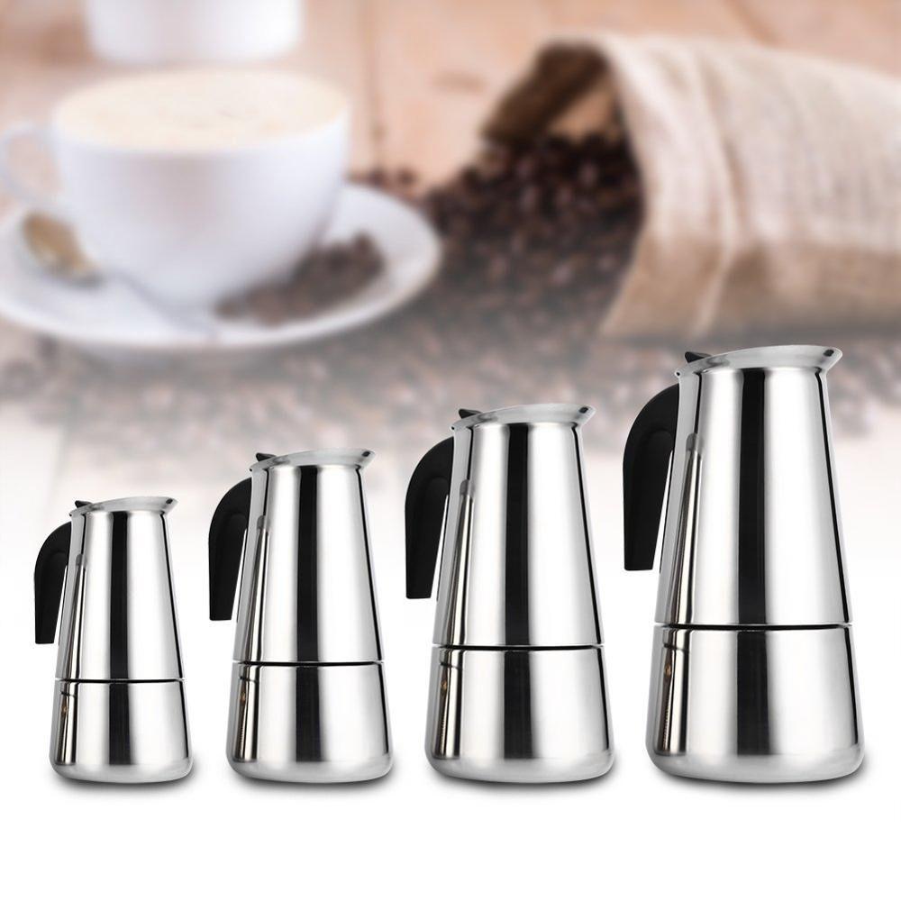 Ấm Pha Cà Phê Espresso Bằng Thép Không Gỉ 2 / 4 / 6 / 9