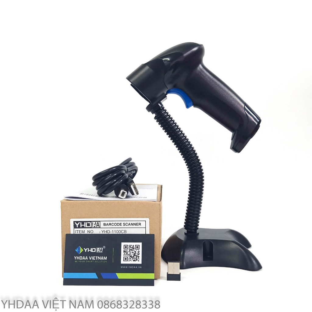 Máy bắn mã vạch không dây YHD 1100CB 1D - Máy Scan mã vạch kết nối Bluetooth/ 2.4G/ Có dây dùng trên Điện thoại, PC