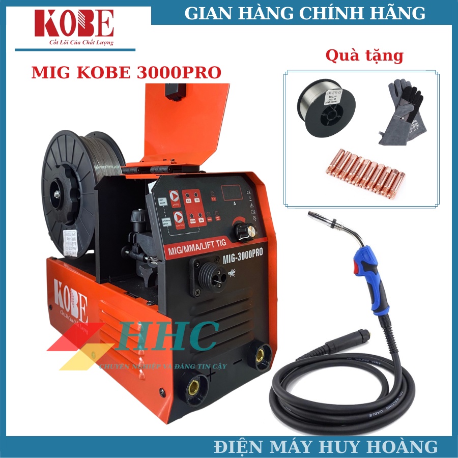 Máy hàn mig KOBE 3000 Pro 5 chức năng sử dụng cuộn dây hàn 1kg và 5kg