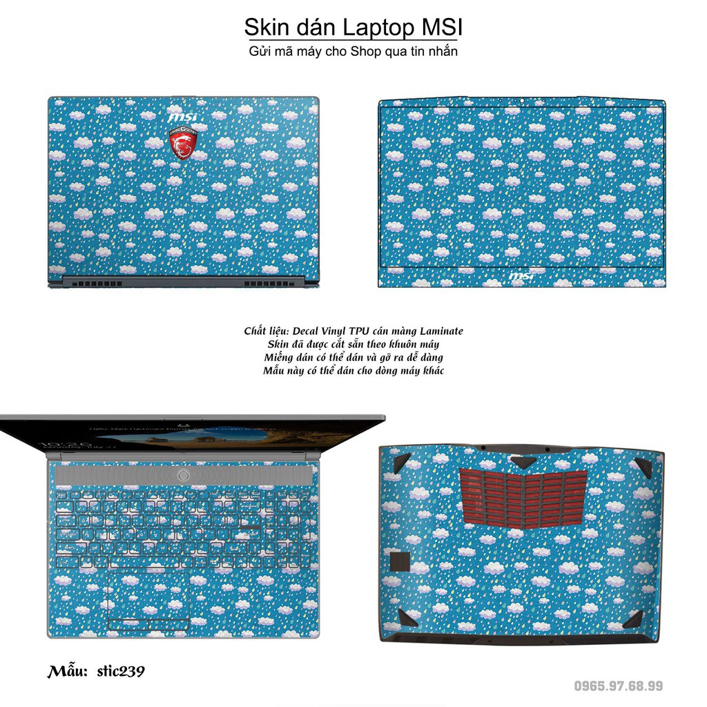 Skin dán Laptop MSI in hình Hoa văn sticker _nhiều mẫu 39 (inbox mã máy cho Shop)