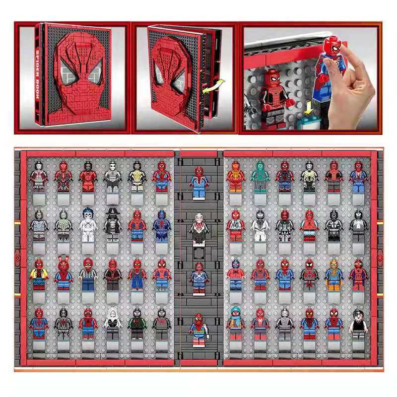 Lắp ghép Mô hình Sắt Bộ Sách Spiderman Người nhện  Bộ Sưu Tập Combo Spider BOOK 52 Minifigures Siêu Anh Hùng Iron Man