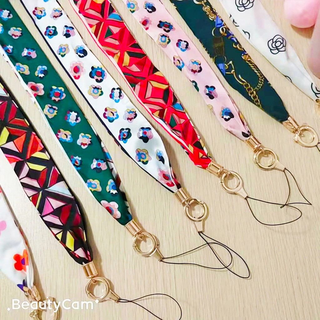 Dây Đeo Điện Thoại Bằng Lụa Ruy Băng Bản Rộng Đa Năng Phong Cách Hàn Quốc Thời Trang