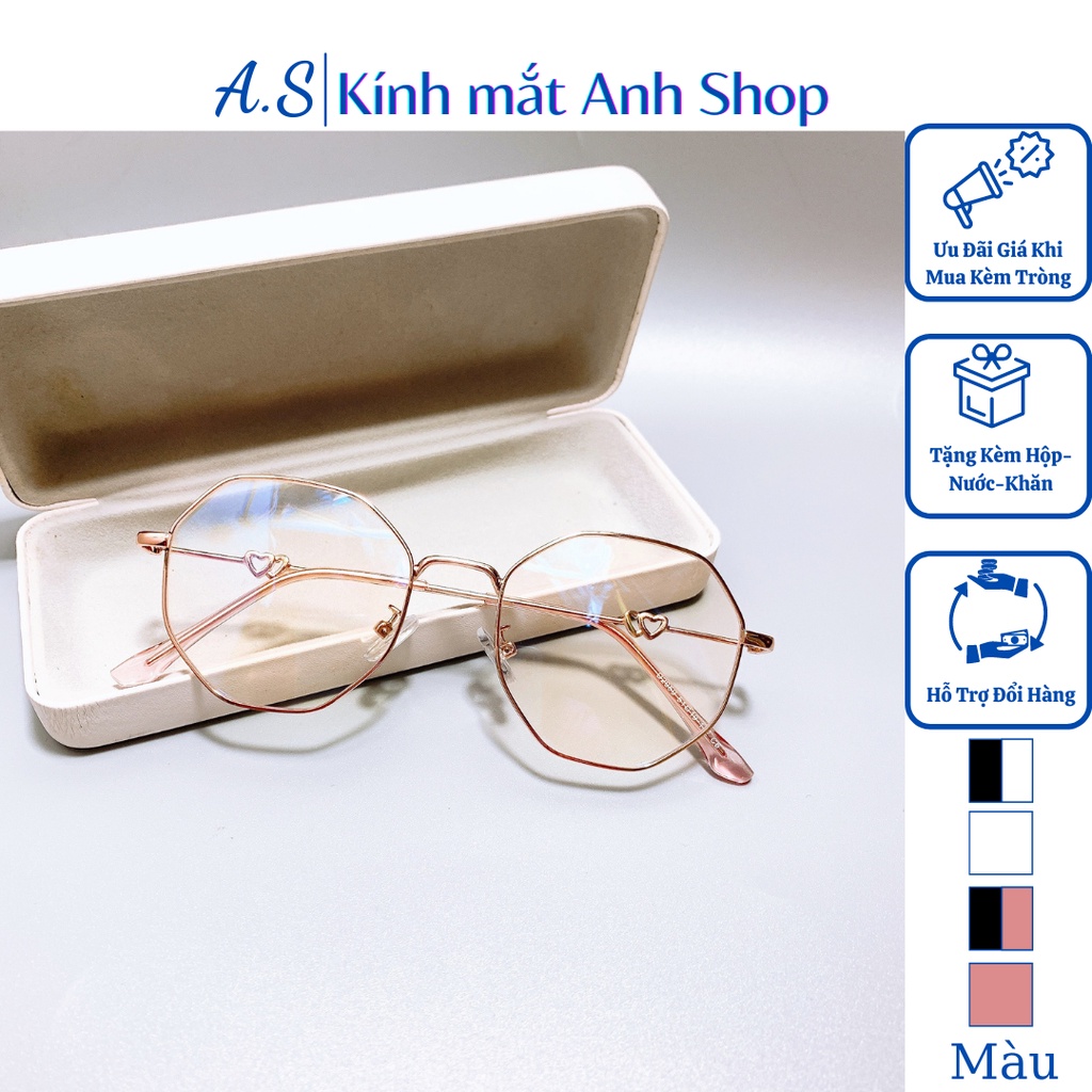 Gọng kính lục giác chất liệu kim loại hot trend 19050