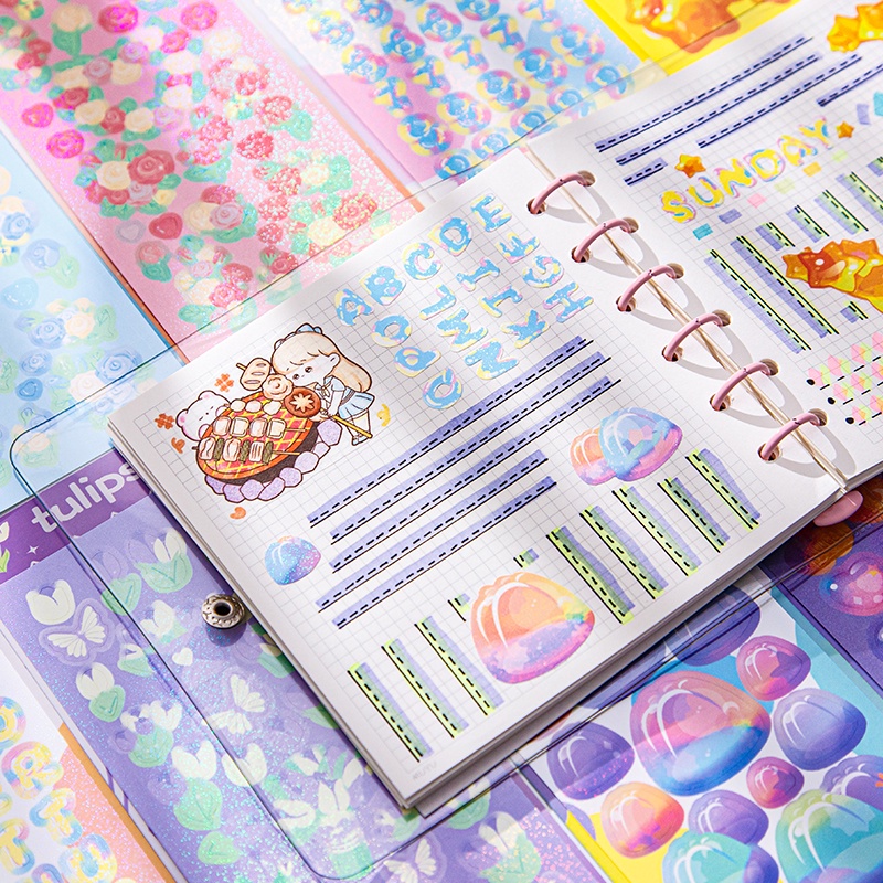 Miếng Dán Trang Trí Sổ Tay Bằng PVC Lấp Lánh DIY