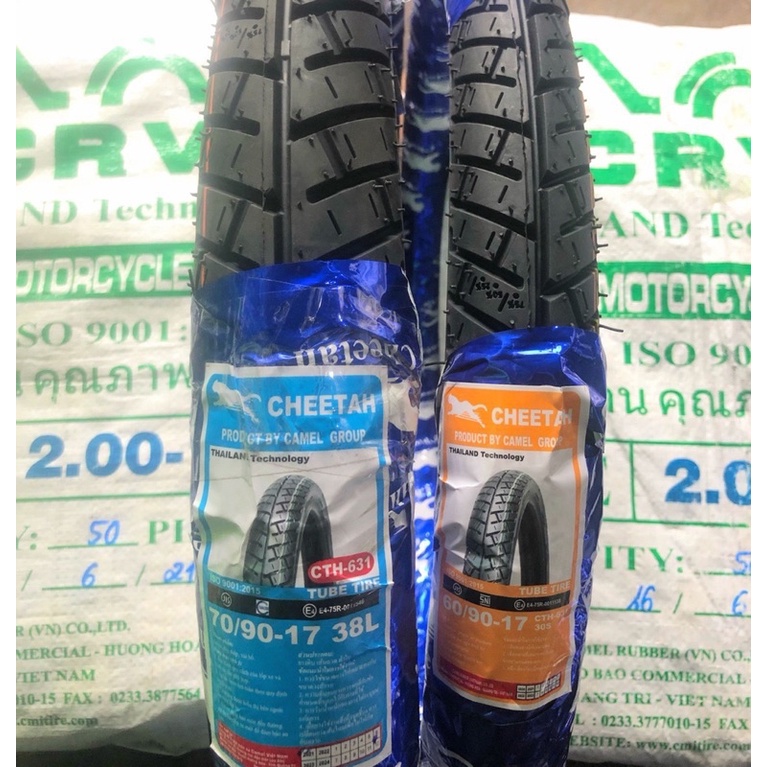 Cặp Vỏ CheeTah Thái Lan  mẫu Gai MCL City size 17 “ Xe số “ kèm ruột