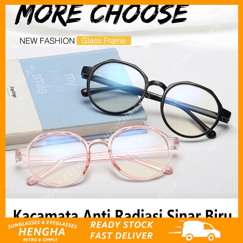 Korean Simple Plastic Round Anti-blue Light Frame Glasses Women/Men