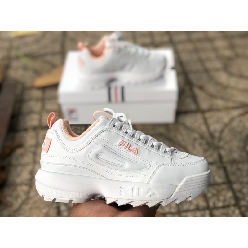 Giày F.I.L.A Disruptor 2 Màu Trắng Hồng, Hàng Chính Hãng, Full Box, Tem, Tag...