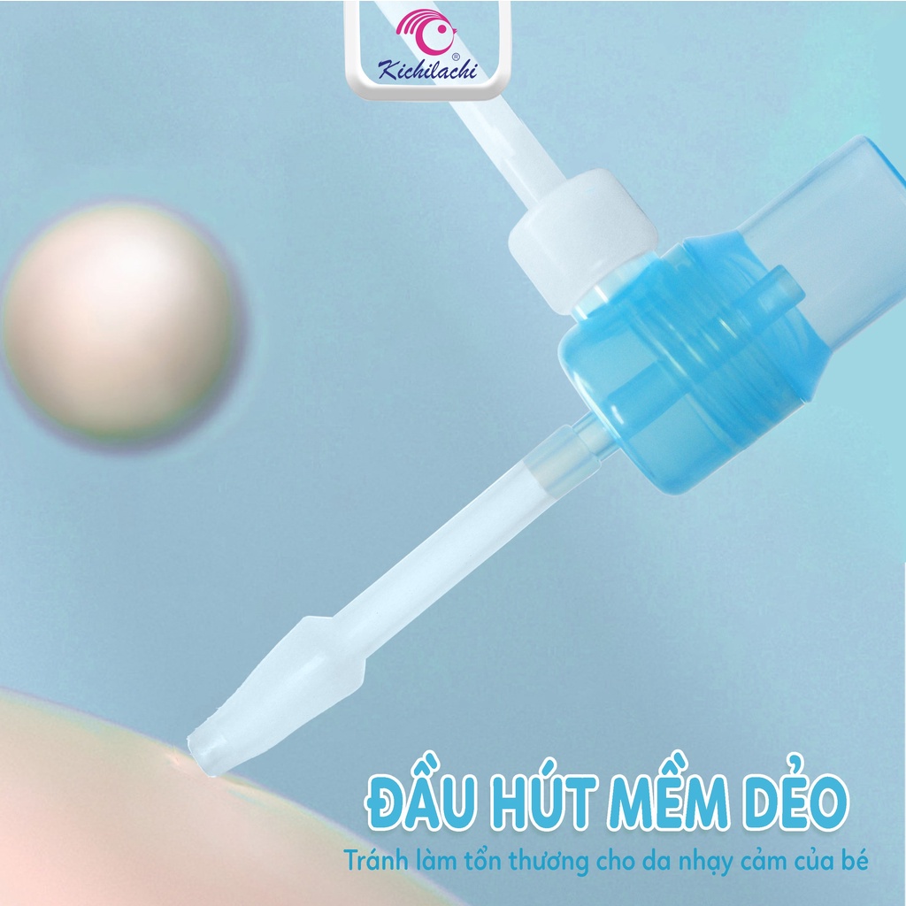 Dụng cụ hút mũi núm silicon siêu mềm an toàn cho bé chính hãng kichilachi