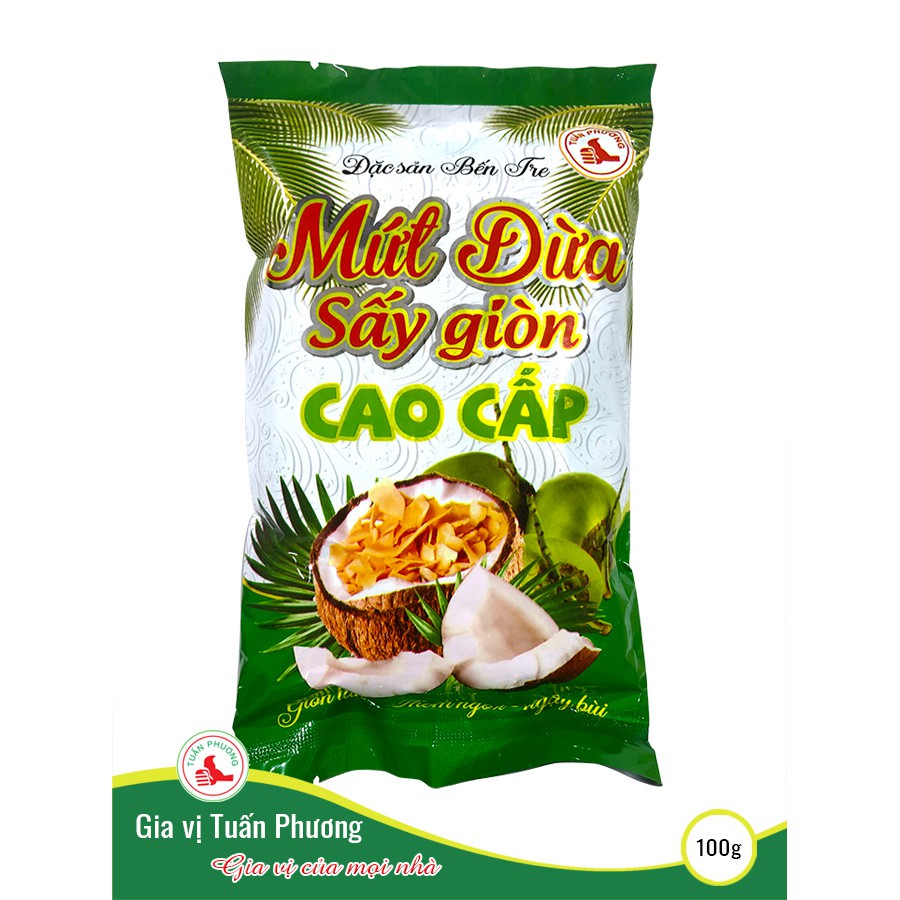 Mứt Dừa Sấy Giòn Cao Cấp 100 Gam ( Gói )