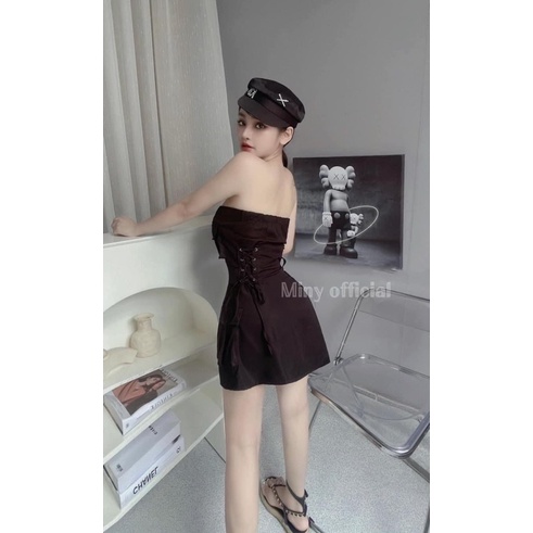 Váy kaki khoá kéo cá tính