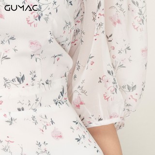 Đầm hoa phối nút bọc GUMAC DA9105