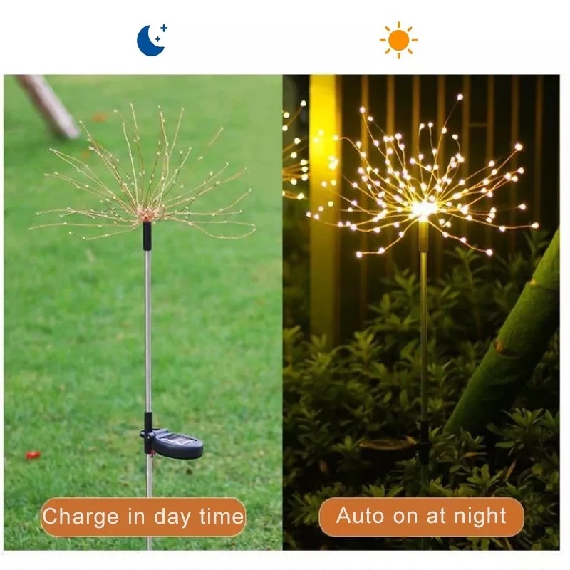 Đèn LED WELPUR hình pháo hoa màu sắc trắng ấm chống thấm nước trang trí hàng lang sân vườn