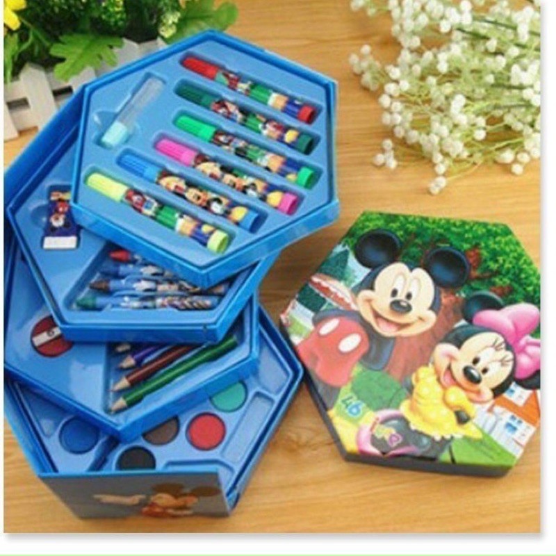 Hộp bút màu 4 tầng 46 món cho bé giúp phát triển sáng tạo