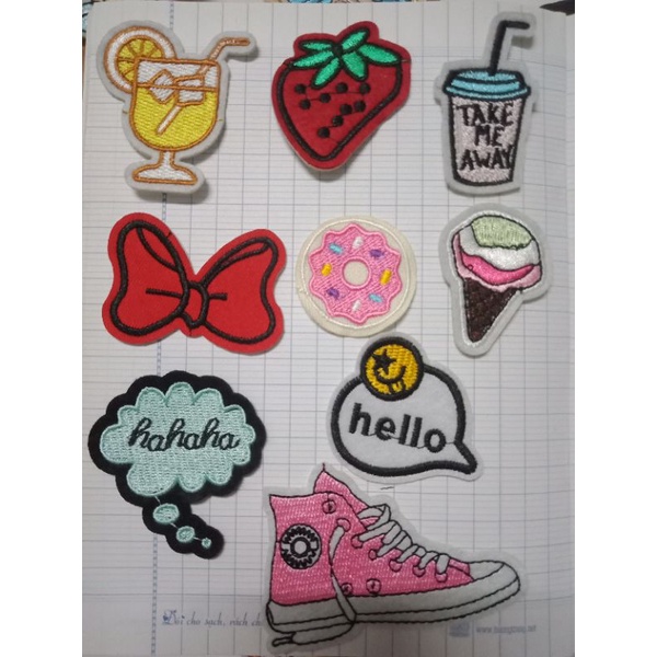 Sticker.  Miếng vá . Hình trang trí. Mua theo sét