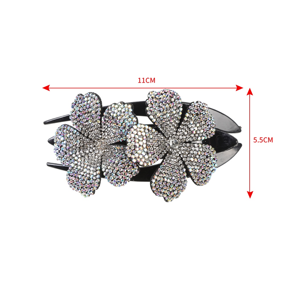 Kẹp tóc Haimeikang hình hoa đính đá nhiều màu sắc thời trang thanh lịch cho nữ