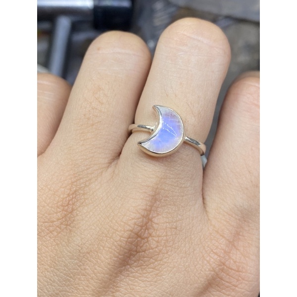 nhẫn bạc 950 đá moonstone!