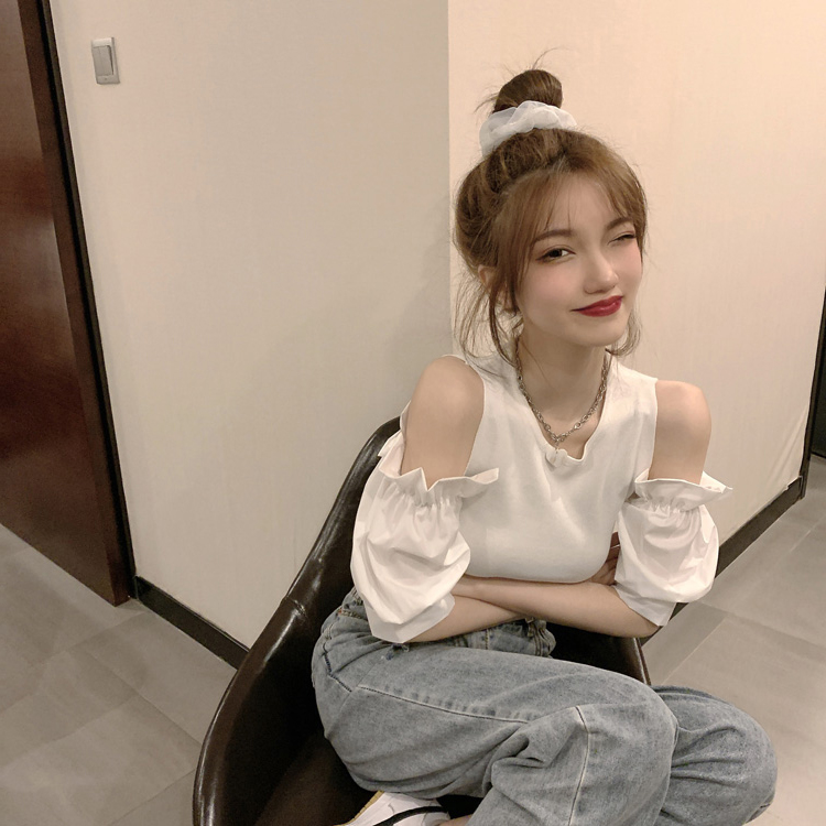 Áo croptop tay ngắn/ Đầm SUXI phong cách Hàn Quốc dành cho nữ