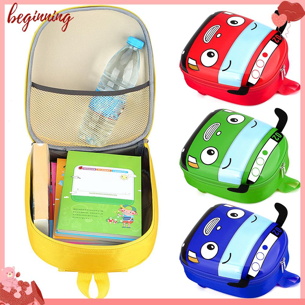 ✿Bắt Đầu✿Ba Lô Đi Học Hình Xe Buýt Hoạt Hình 3D Tinh Tế Cho Bé✿