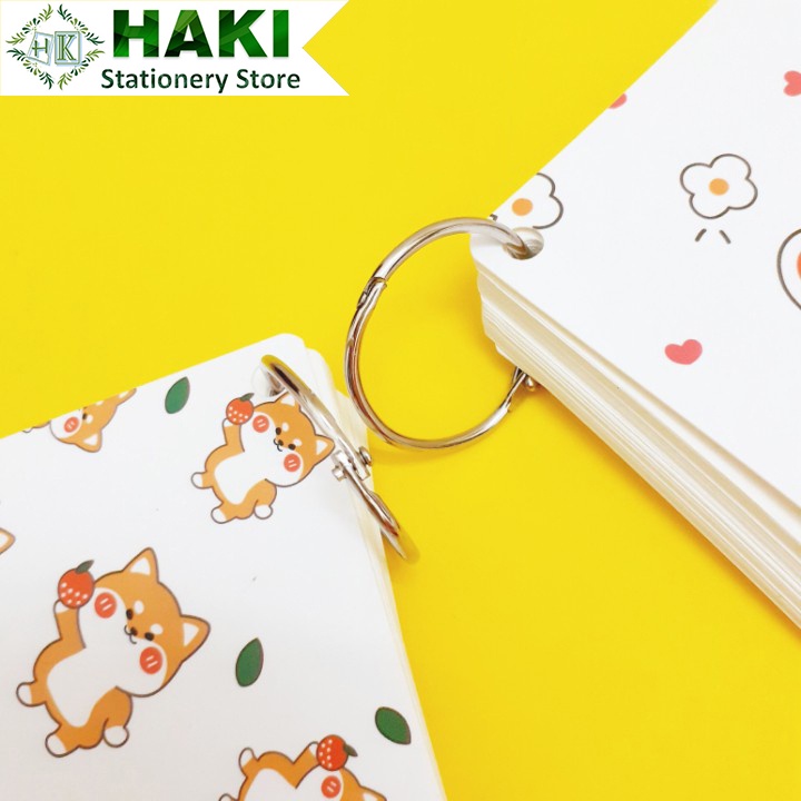 Khoen tròn inox Flashcard HAKI đóng gáy sách, album, nhật kí - Khoen móc vòng còng đóng sổ, sổ tay (đủ size)