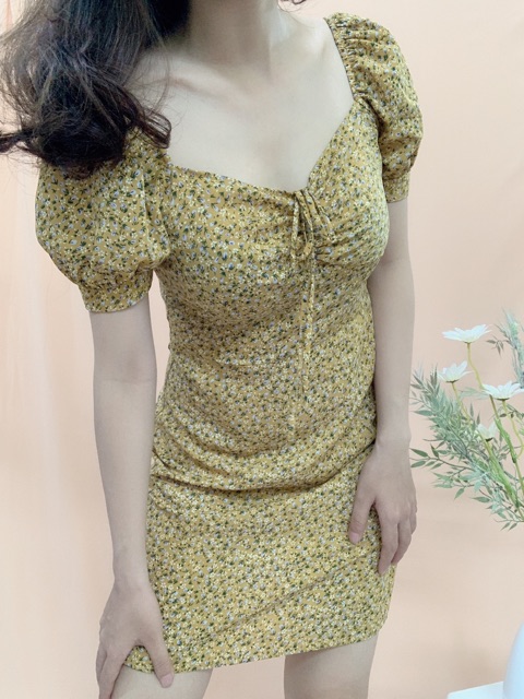 Đầm hoa nhí tay bồng nhẹ nhàng m50