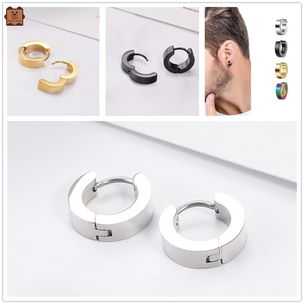 Bông tai thép titan kiểu hiphop phong cách Hàn Quốc retro cá tính thời trang cho nam