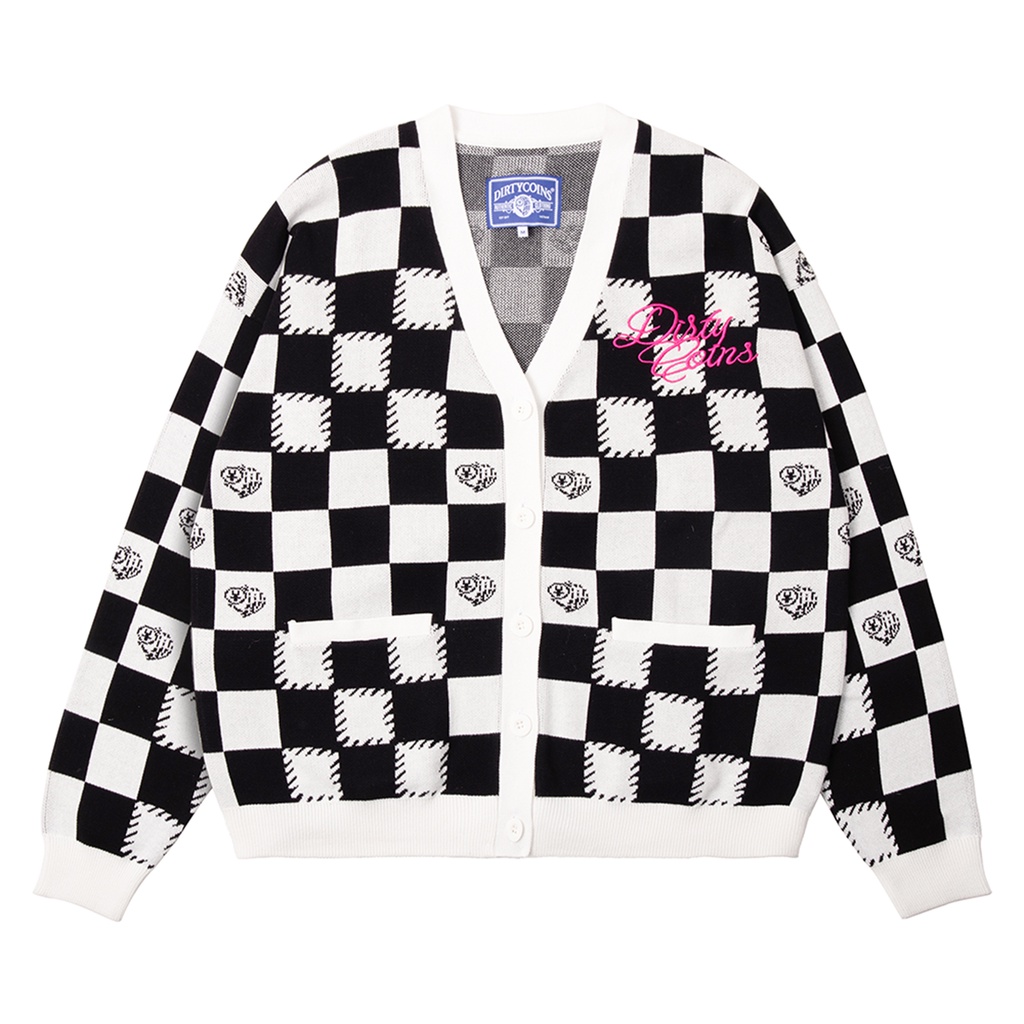 DirtyCoins Áo khoác Checkerboard Knit Cardigan