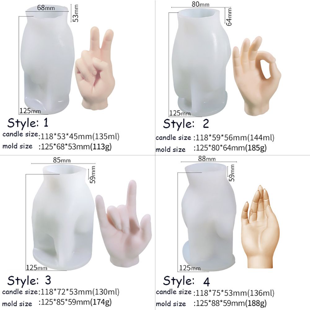 Khuôn silicone tạo hình bàn tay ba chiều làm nến thủ công