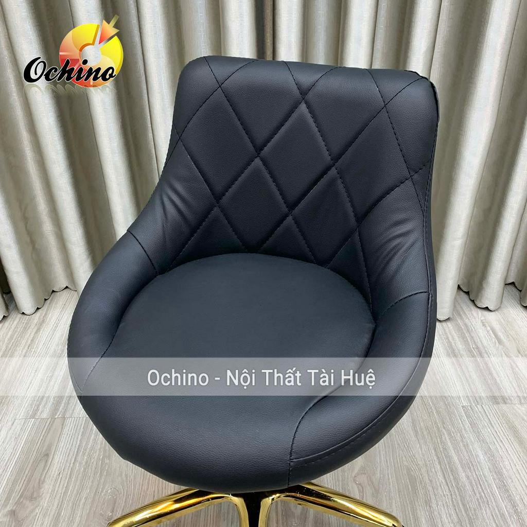 Ghế Xoay Văn Phòng, Ghế Makeup Chân Bánh Xe Vàng Sao Mẫu Nỉ Da Cao Cấp (Hàng Sẵn)