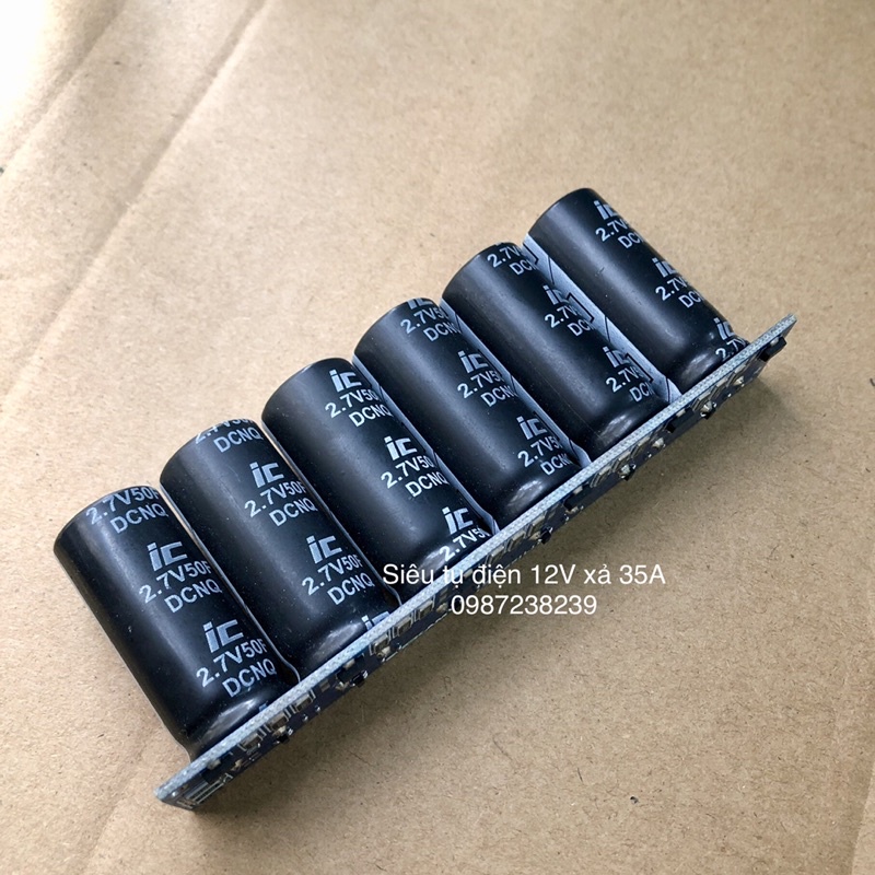 Pack siêu tụ điện 12V (max 16V) 8.3F 35A hỗ trợ khởi động xe máy và đèn trợ sáng