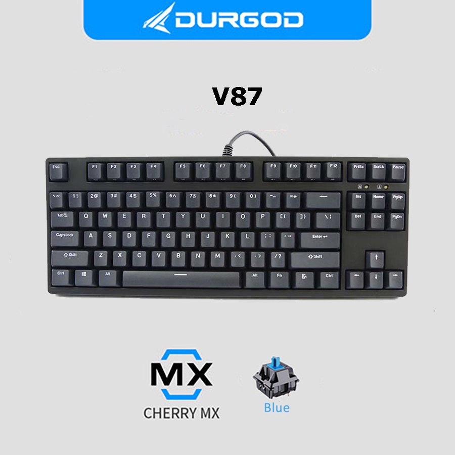 Bàn phím cơ Durgod V87 Switch Blue Cherry MX - Hàng chính hãng