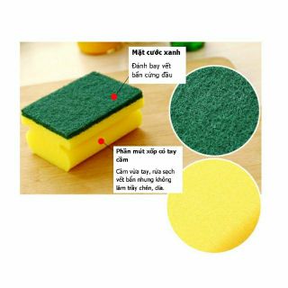 Sét 3 miếng mút rửa chén 2 mặt