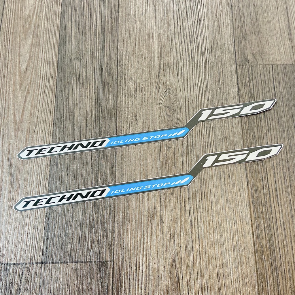 Một cặp chữ TECHNO, IDLING STOP 150 dán áo xe VARIO, CLICK THÁI chất liệu nhựa PVC chống nước