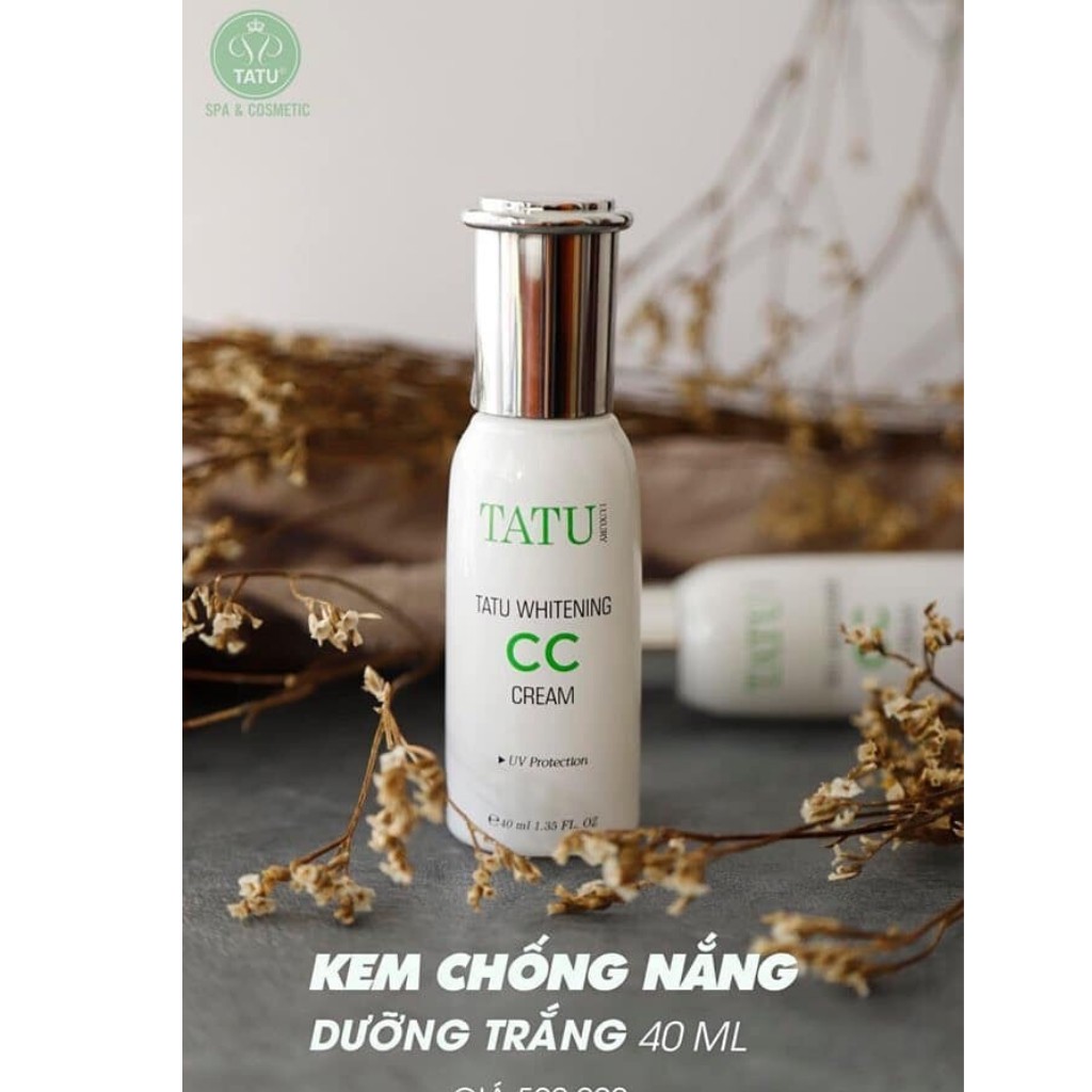 Kem dưỡng da che khuyết điểm chống nắng CC CREAM TATU WHITENING Spf50+/PA+++ 40ml