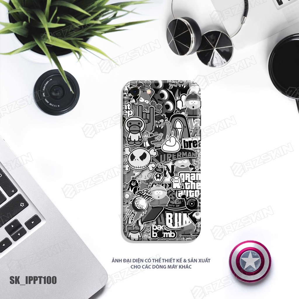 Miếng Dán Skin Pattern Black White IPhone 7/14 Pro Max |SK_IPPT100| Chất Liệu Cao Cấp, Hình In sắc Nét, Khuôn Cắt CNC