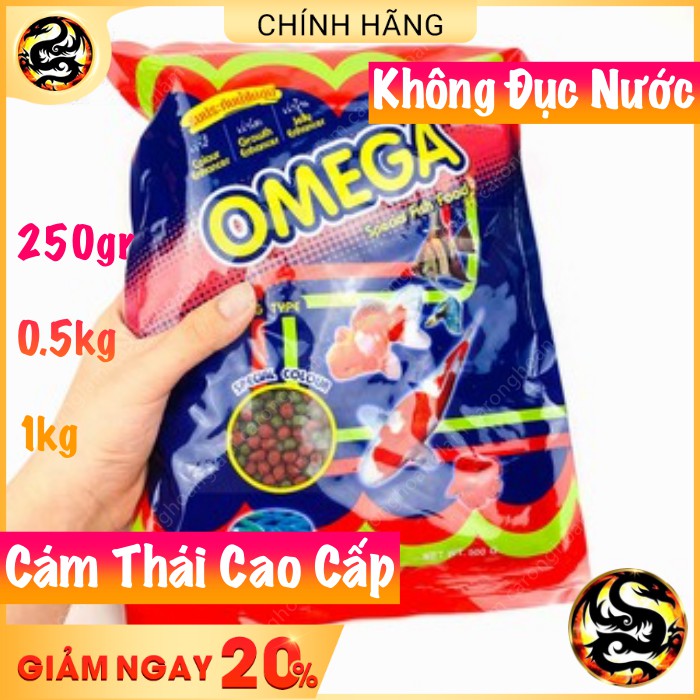 Thức Ăn Cho Cá Cảnh Cám Thái Cao Cấp OMEGA 1kg ( Nhỏ - To ) Cho Cá Koi, Cá Ba Đuôi, Cá Vàng