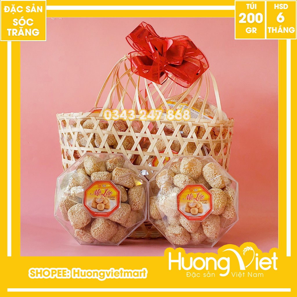 Bánh mè láo hộp kim cương Tân Huê Viên Sóc Trăng 200g, đặc sản miền tây làm quà tặng, bánh kẹo ăn vặt