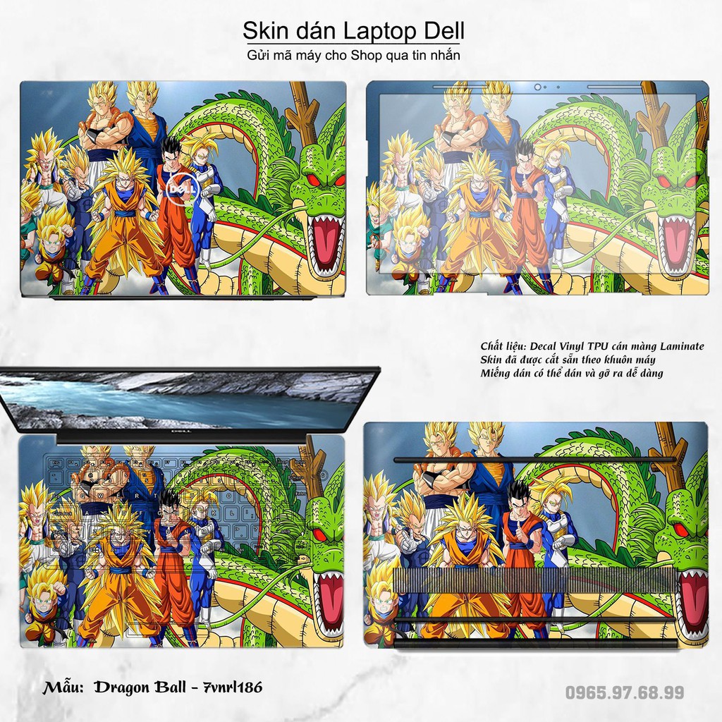 Skin dán Laptop Dell in hình Dragon Ball _nhiều mẫu 3 (inbox mã máy cho Shop)