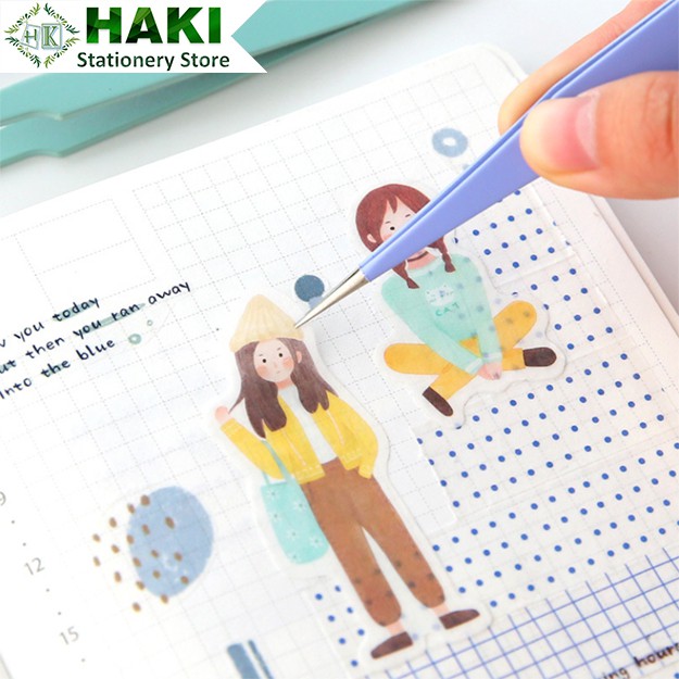 Nhíp gắp sticker màu macaron HAKI, nhíp gắp hình dán hỗ trợ trang trí sổ tay bullet journal