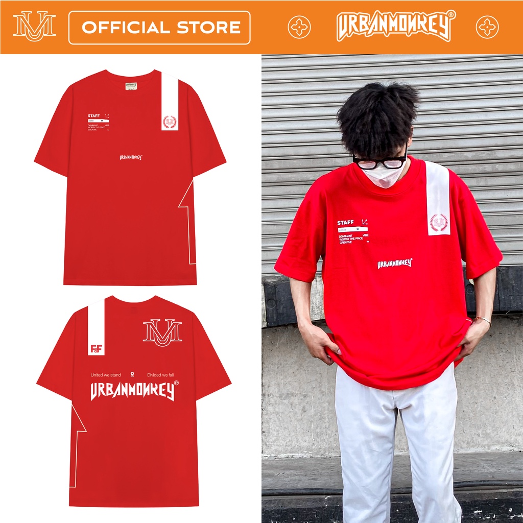 Áo Thun URBAN MONKEY STAFF TEE 202X Đỏ Thun Cotton Hai Chiều
