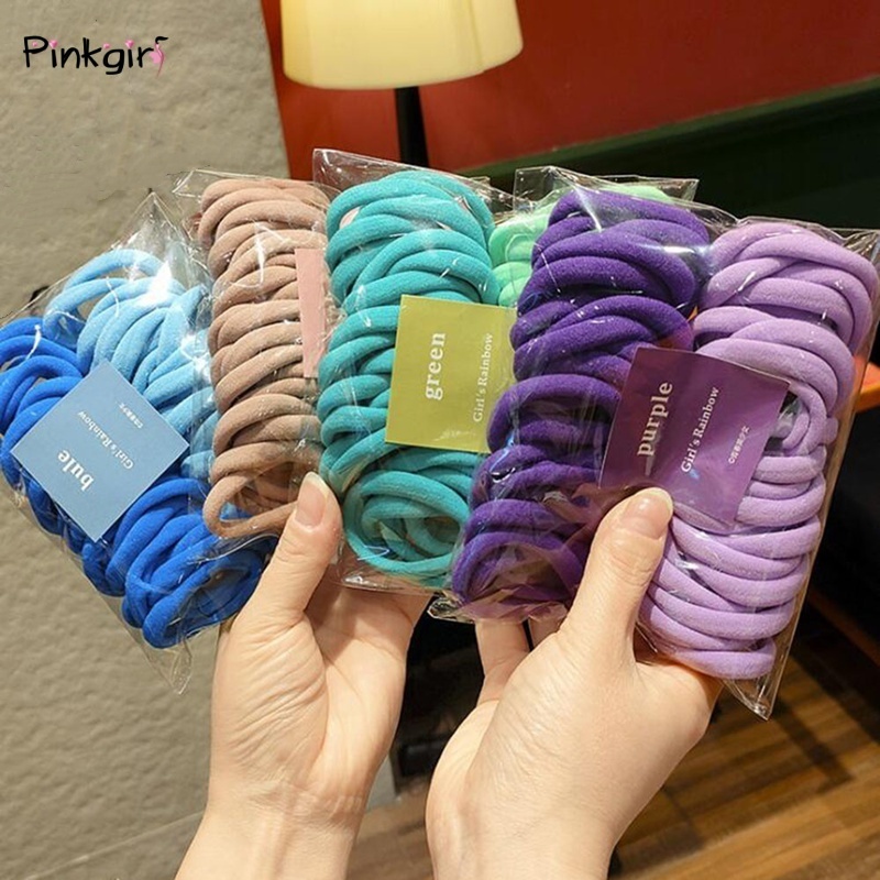 50 dây buộc tóc cao su co giãn nhiều màu tiện lợi