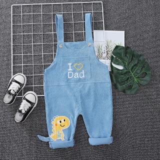 Nóng Bé Trẻ Em Quần Áo Hoạt Hình Cotton Mềm Mại Dễ Thương Khủng Long Yếm Dây Quần Tập Đi Áo liền quần Quần Quần Áo Mùa Xuân Quần