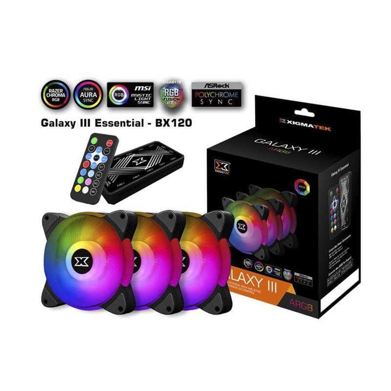 Quạt tản nhiệt  Galaxy III Essential - BX120 ARGB gồm Hub remote fan